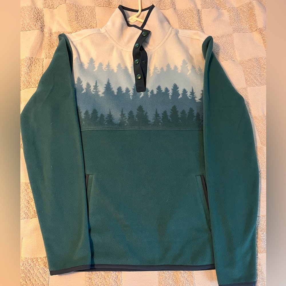 Teal and White Tree Line Sweatshirt